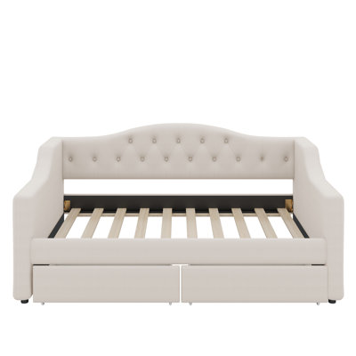 Twin XL Size Daybed With LED Belt And 2 Drawers