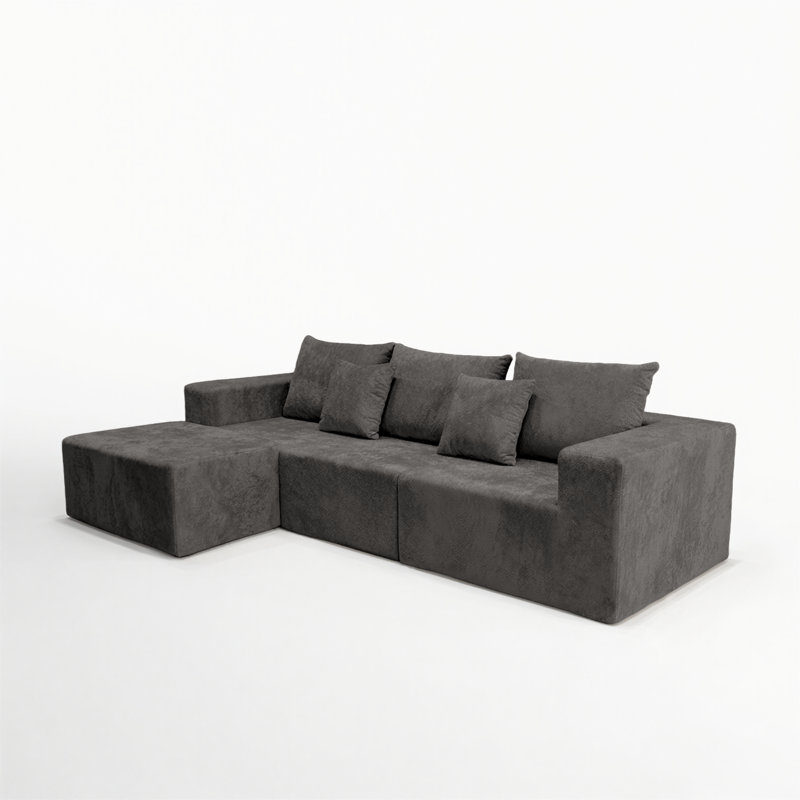 Boneless Oversized 108" Boneless Sectional Sofa, Modular Couch with Reversible Chaise & Ottoman for Flexible Living Room