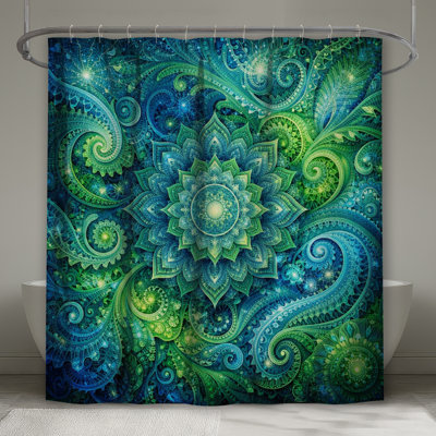 Rideaux de douche complexes à motif cachemire extra long