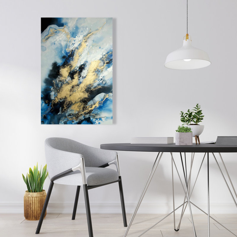 Blue Marble - Abstract Classic Blue Canvas for Home Decor