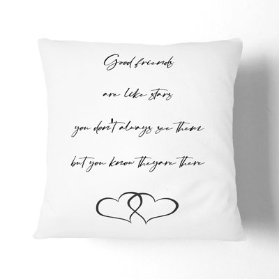 Good Friends Typography Square Throw Cushion