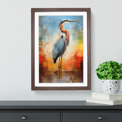 Heron Abstract - Framed Print