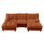 Canapé modulaire 107 po en forme de U avec 2 repose-pieds, canapé en chenille et coussins décoratifs en treillis-835747925
