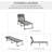 Patio Lounger Chair, Foldable With Adjustable , Removable Pillow, Side Pocket, Breathable Fabric, Grey Reclining Beach Chair Pocket And Stable Support -