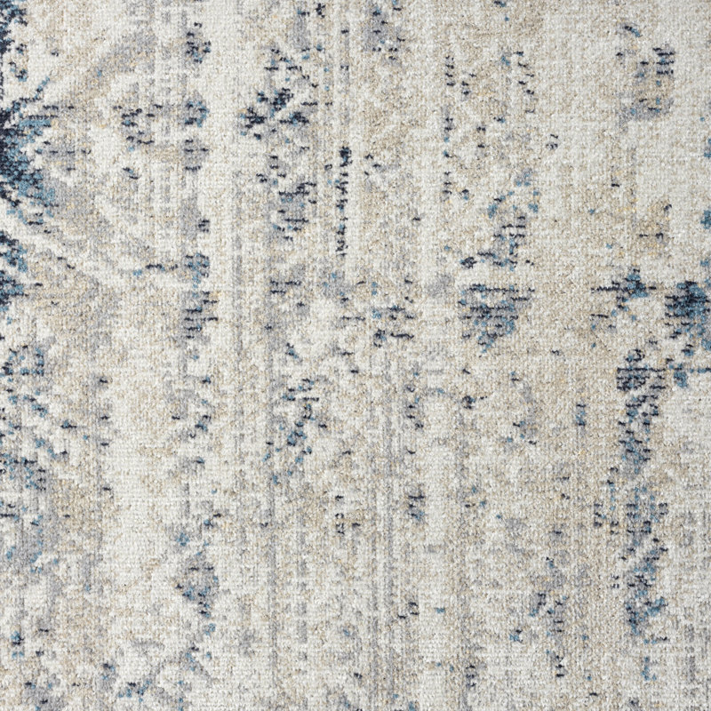 Mythias Modern Boho Distressed Medallion Machine Washable Area Rug, Rectangle 5' x 7'