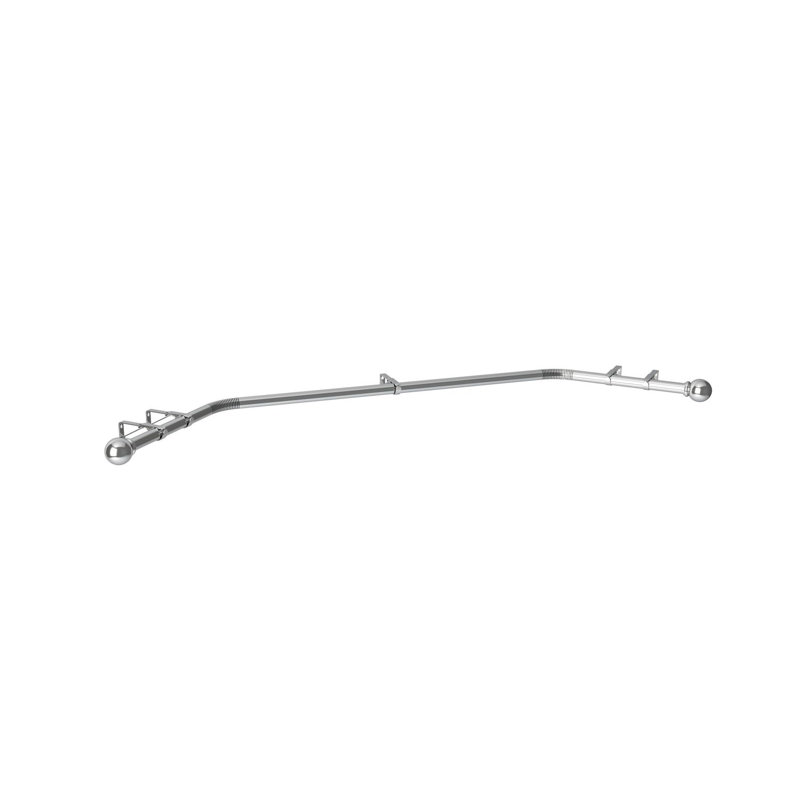 28mm 400cm Ball Eyelet 3-Sided Bay Pole Retail SS, Chrome