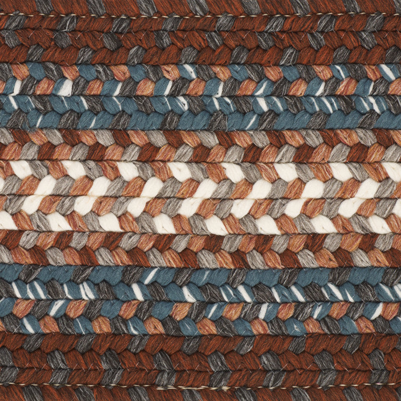 Braided Stair Treads 313 Hand Woven Performance Rug, Brown/Multi, 3