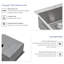Évier de cuisine à montage sur le dessus 33 po. - 33 po x 22 po x 9 po. Évier de cuisine à cuve simple en acier inoxydable de calibre 16 et profondeur de 9 po.