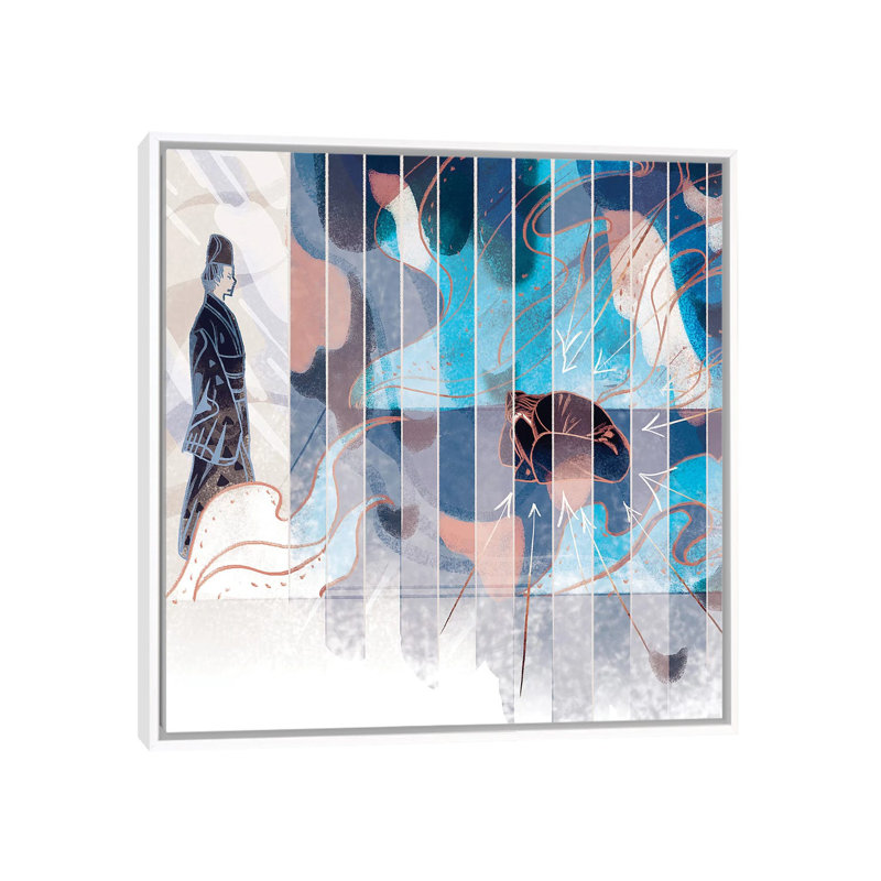 Two Spaces 1 Piece Painting on Canvas, 45.72 cm H x 45.72 cm W, White Framed