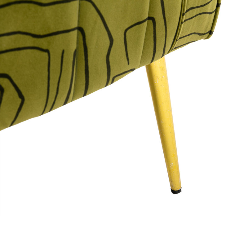 Fauteuil à oreilles en velours Citium, Vert