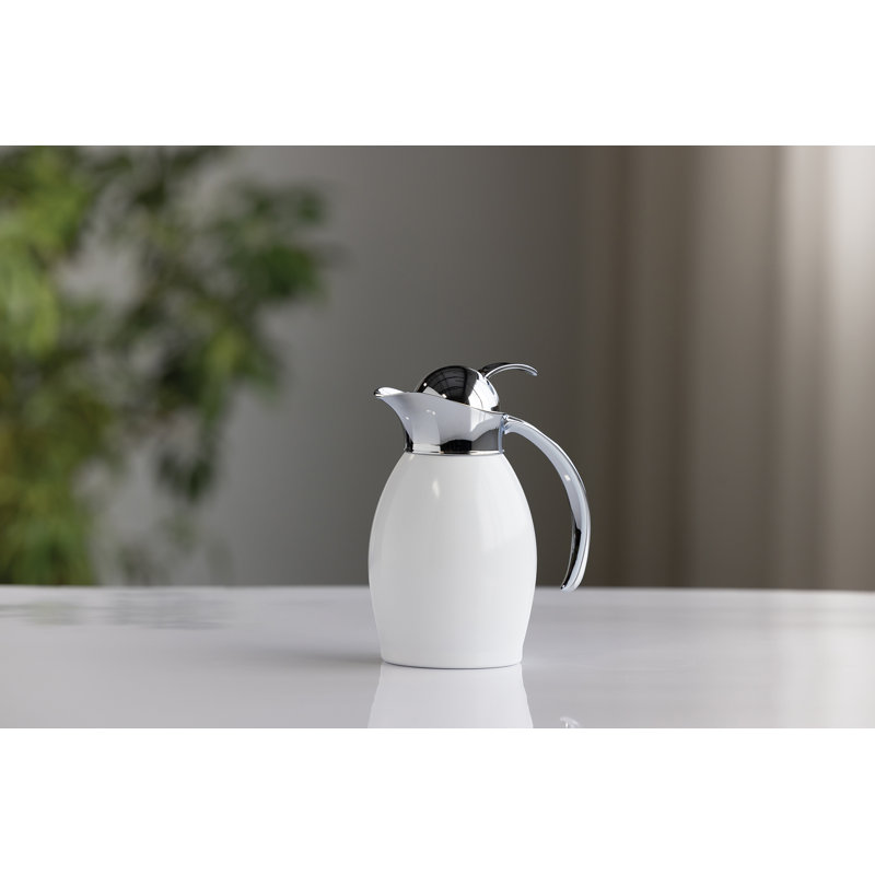 Stainless Steel 2.5 Cup Push Button Server, Radiant White