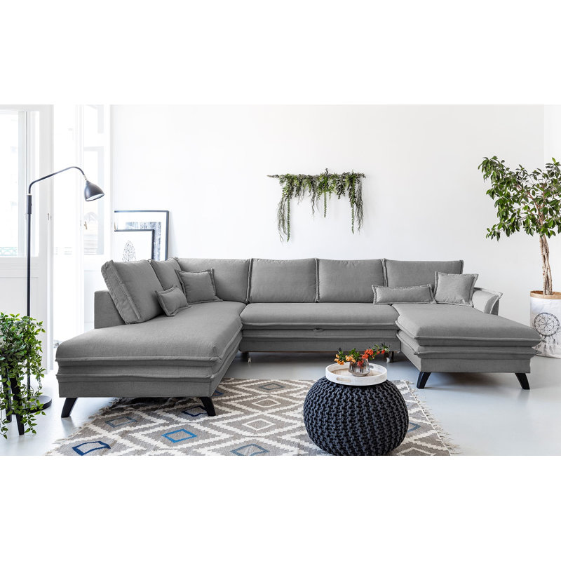 Charming Charlie Corner Sofa Bed, Grey, Left Hand Facing