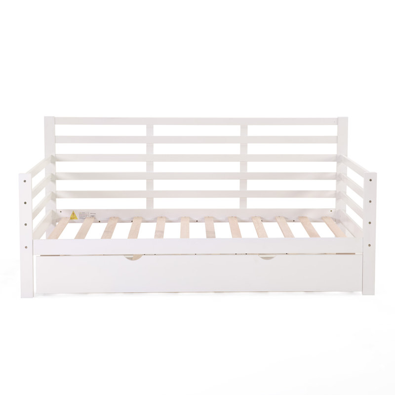 Alexys Solid Wood Daybed With Pop-Out Trundle, White