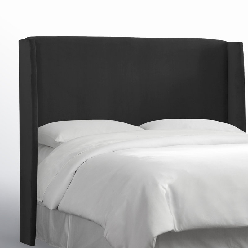 Tête de lit tapissier Tilly, Double, Velours performance noir classique