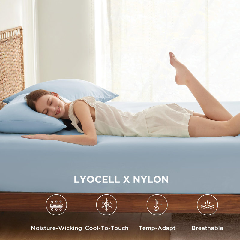 Drap-housse pour lit en nylon Lyocell, Ensemble de drap très grand avec un drap-housse e, Route aérienne