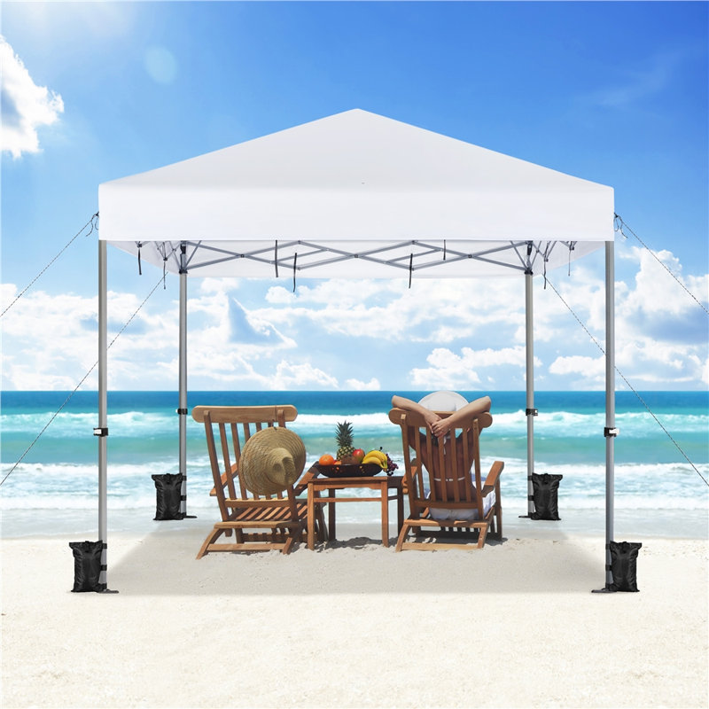 12 Ft. W X 12 Ft. D Metal Pop-Up Canopy with One-Push-To-Lock Setup Mechanism, White