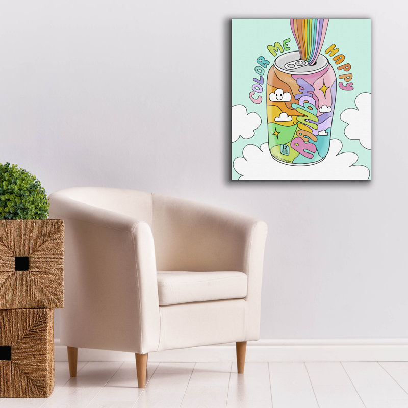  «Color Me Happy» par Club Daydream, art mural sur toile, 26 po x 30 po, H 30 po x l 26 po