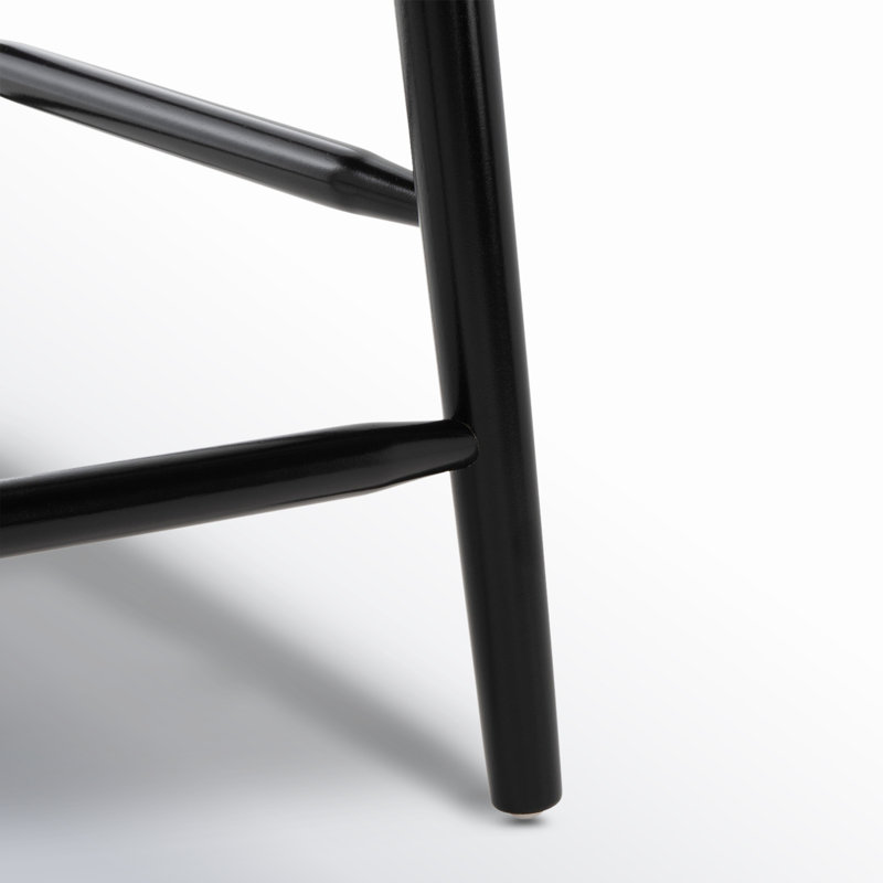 Ensemble de 2 tabourets en bois massif Sheffield, Tabouret de comptoir (siège d'une hauteur de 23 p, Noir