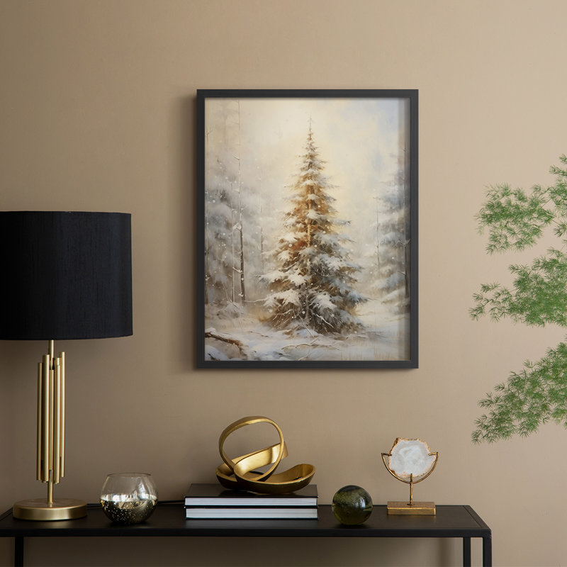 «Christmas Holiday Art», reproduction encadrée en bois massif, Noir, noir, noir, noir, H 30 po x l 24 po