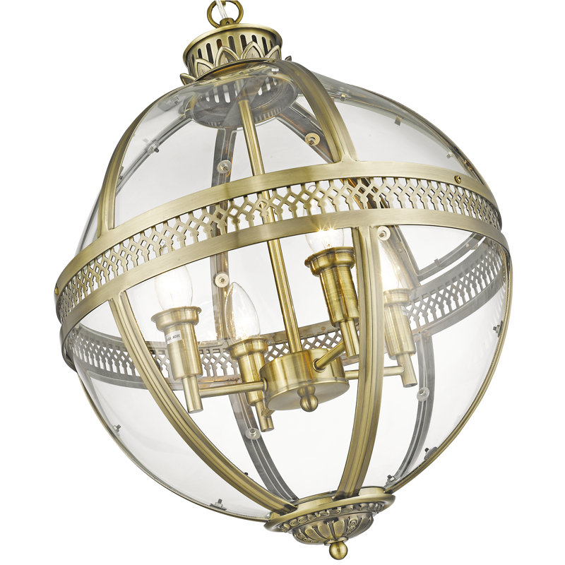 Sprowston 4 - Light Sphere Pendant, Antique Brass