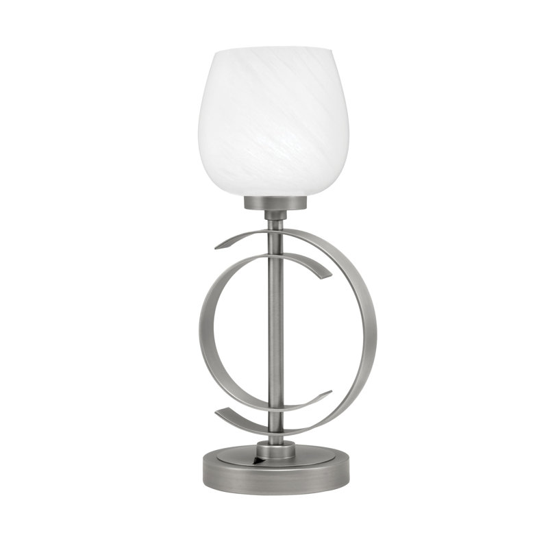Waldene Stainless Steel Table Lamp, Graphite, White