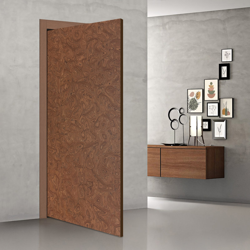 Dalle de porte intérieure en placage de noyer foncé lisse, 42 po x 84 po