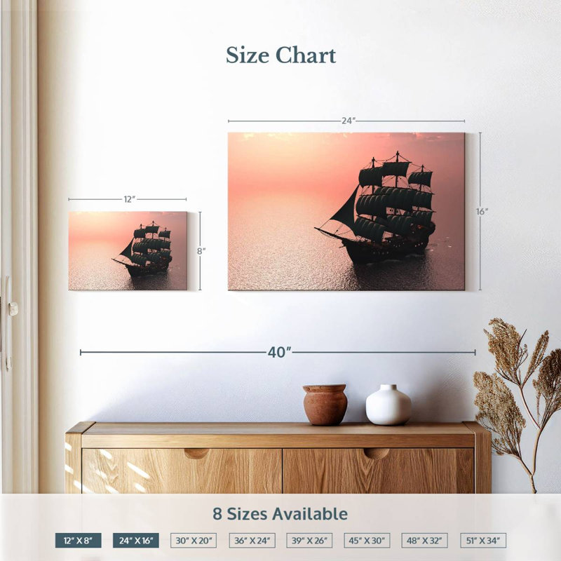 Mehar Sailing Old Ship, 16" H x 24" W