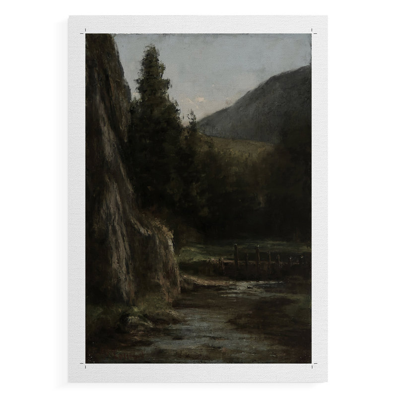 Paysage rétro CXLVI - impression sur toile seulement - non encadrée, H 48 po x l 32 po