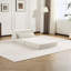 Canapé d'angle modulaire convertible avec oreiller intégré, revêtement en molleton blanc à motifs circulaires, sans assemblage, rembourrage haute résilience, mousse à mémoire de forme haute densité, à monter soi-même.-765511302-765511324