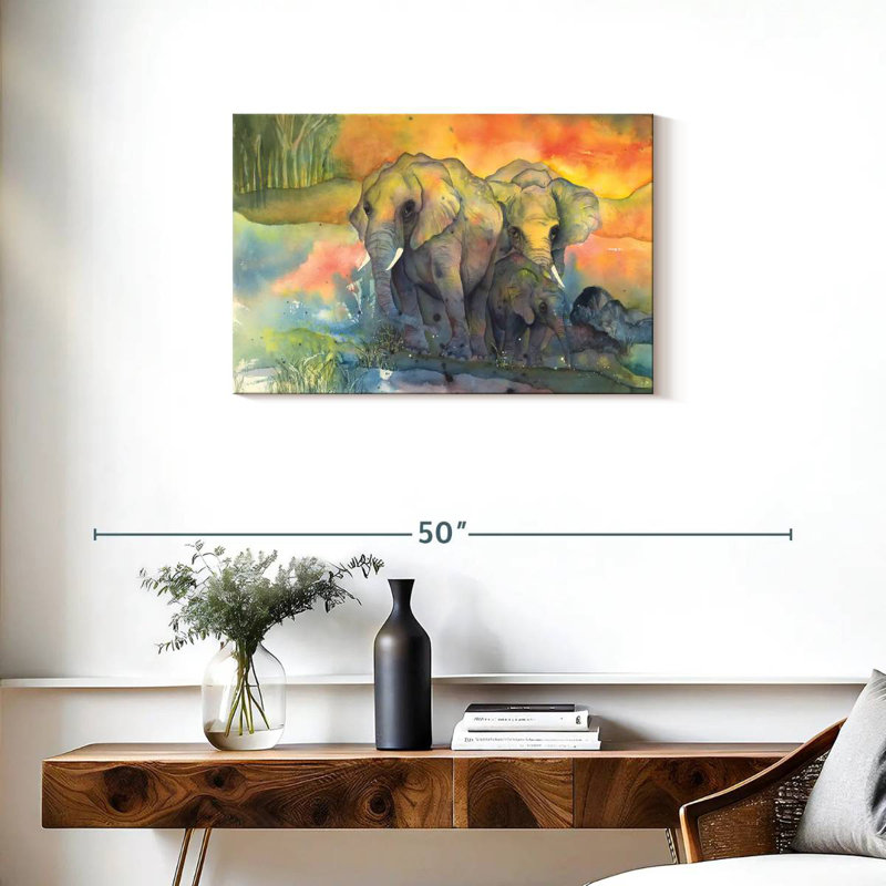 Brampt Elephants Kin, 20" H x 30" W