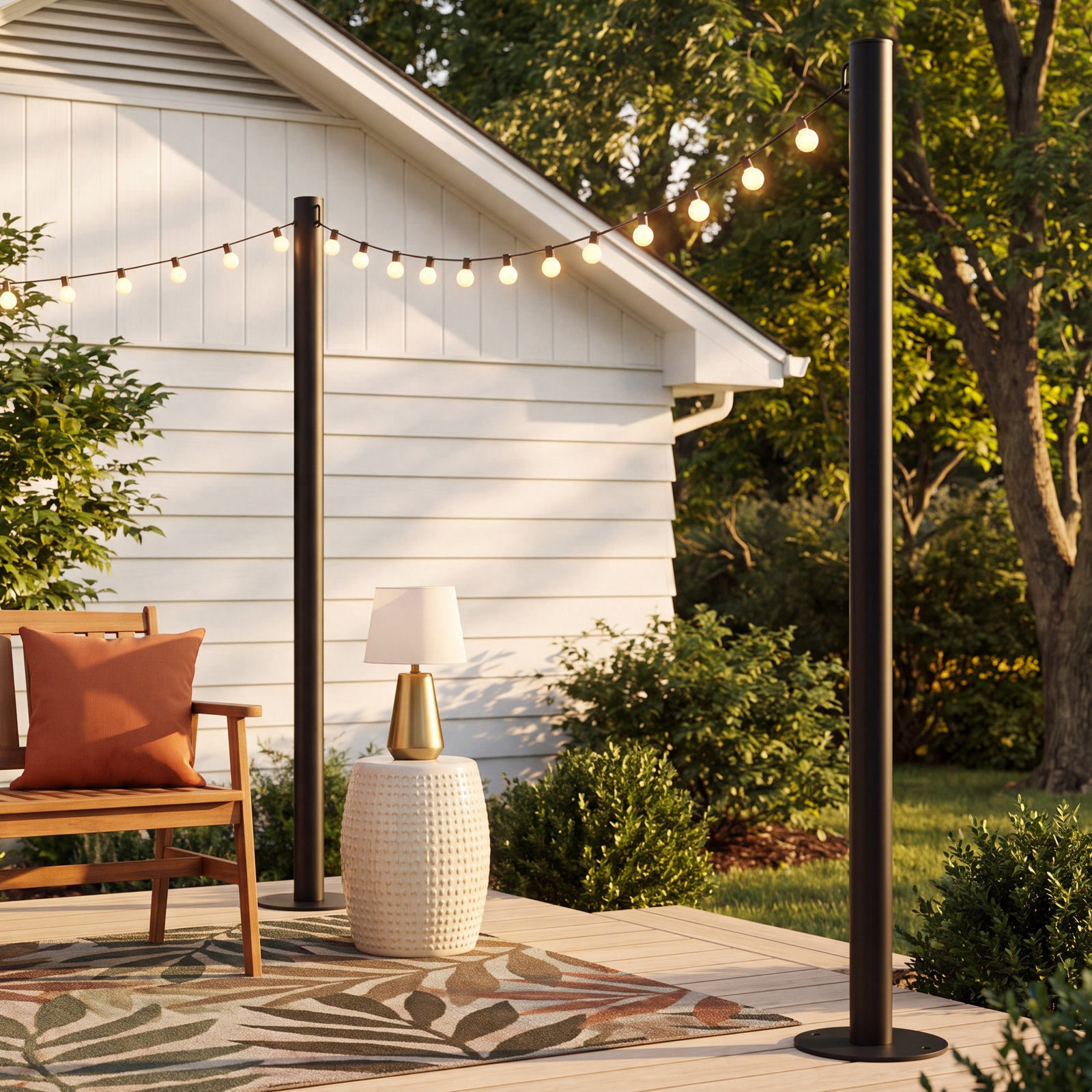 Bistro Light Poles and 50' String Lights