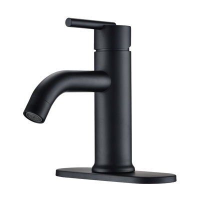 Robinet pour salle de bain à un trou noir mat
