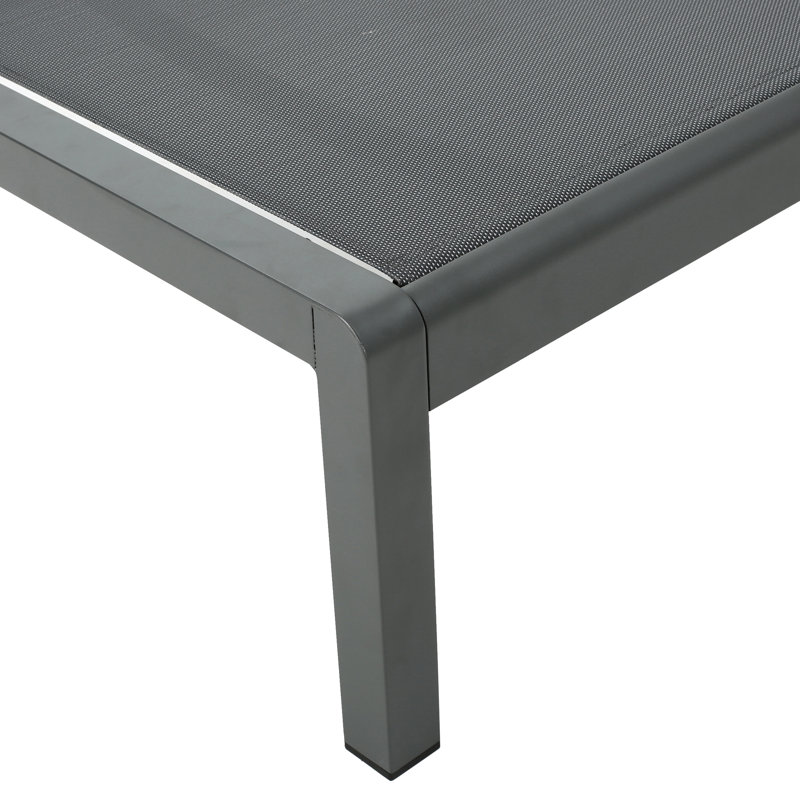 Chaise longue d'extérieur grise moderne Ainsworth 2, élégante et durable