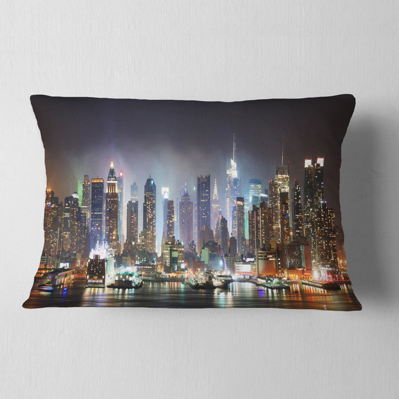 Coussin gratte-ciel New York City, Rectangle 12 po x 20 po