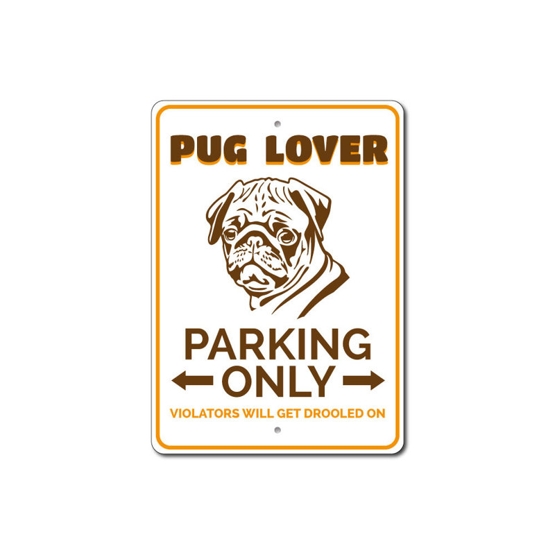 Pug Lover, H 14 po x l 10 po x P 0,04 po