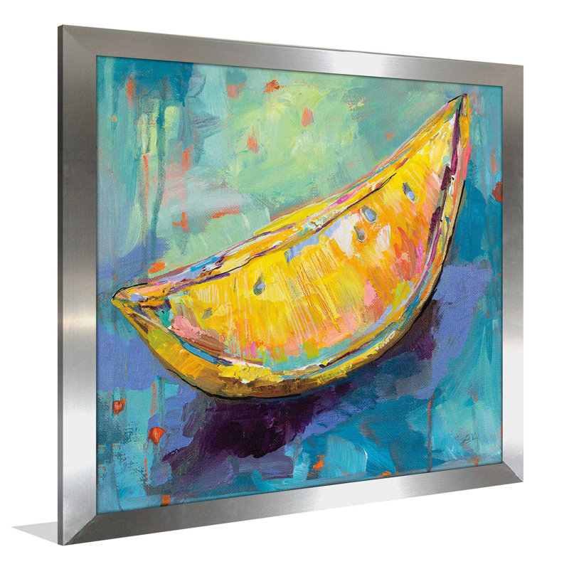 " Lemon Wedge ", Silver Framed, 37.5" H x 37.5" W x 1" D
