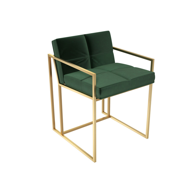 Wattripont Velvet Armchair, Brass Brushed, Deep Green