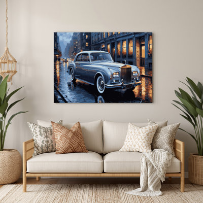 Transportation Classic luxury cars Gray Metal Wall Art