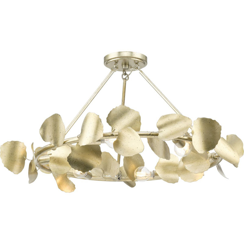 Belpre Semi-Flush Mount Light, Gilded Silver