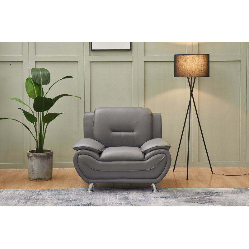 Chaise de salon Alexsia, Similicuir gris