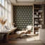 Retro Tiki Palm Trees - Black Wallpaper