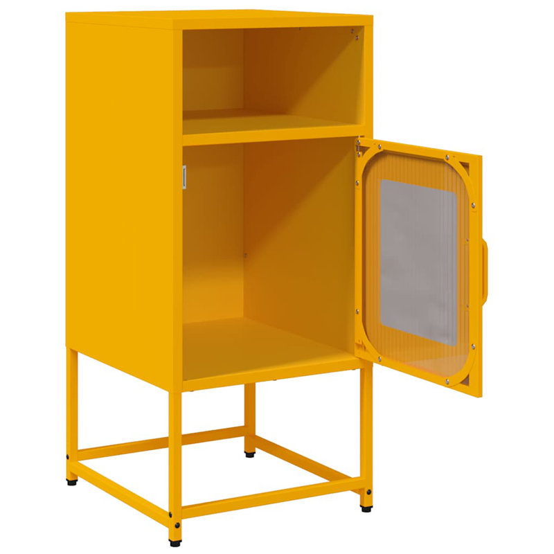 Beautrice 36cm W Steel Bedside Table, Yellow