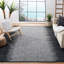Tapis géométrique en cuir tissé à la main gris Exley-685660517
