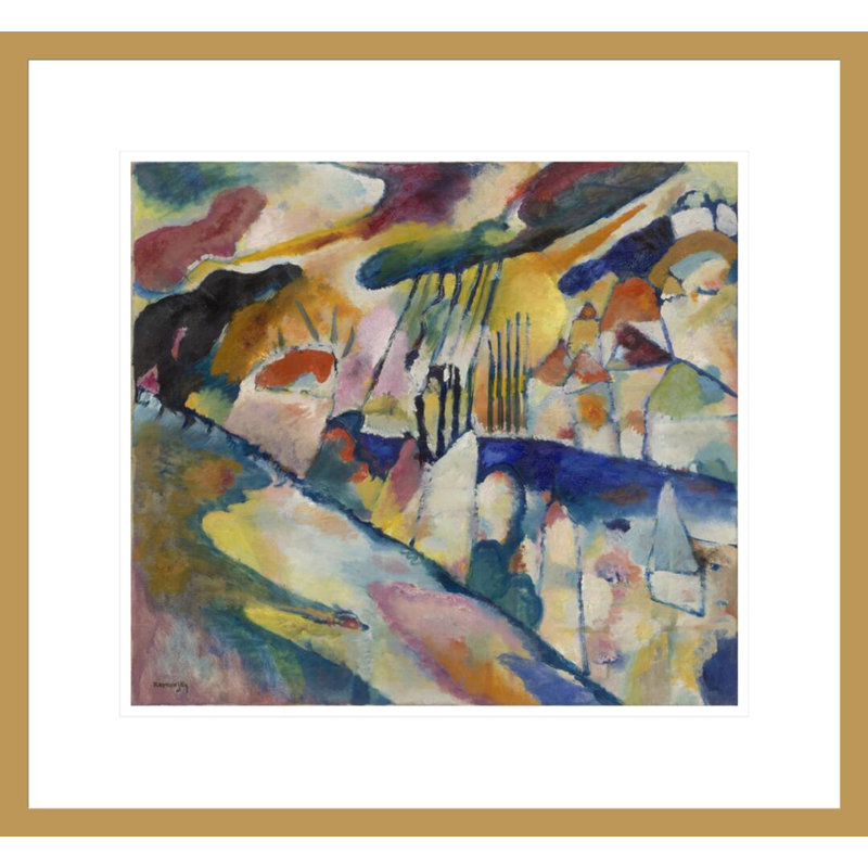 «Landscape with Rain» par Vasily Kandinsky - Estampe numérique, H 15,75 po x l 21,75 po
