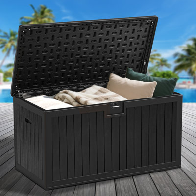 Edrosie Inc 150 Gallon Water Resistant Resin Lockable Deck Box