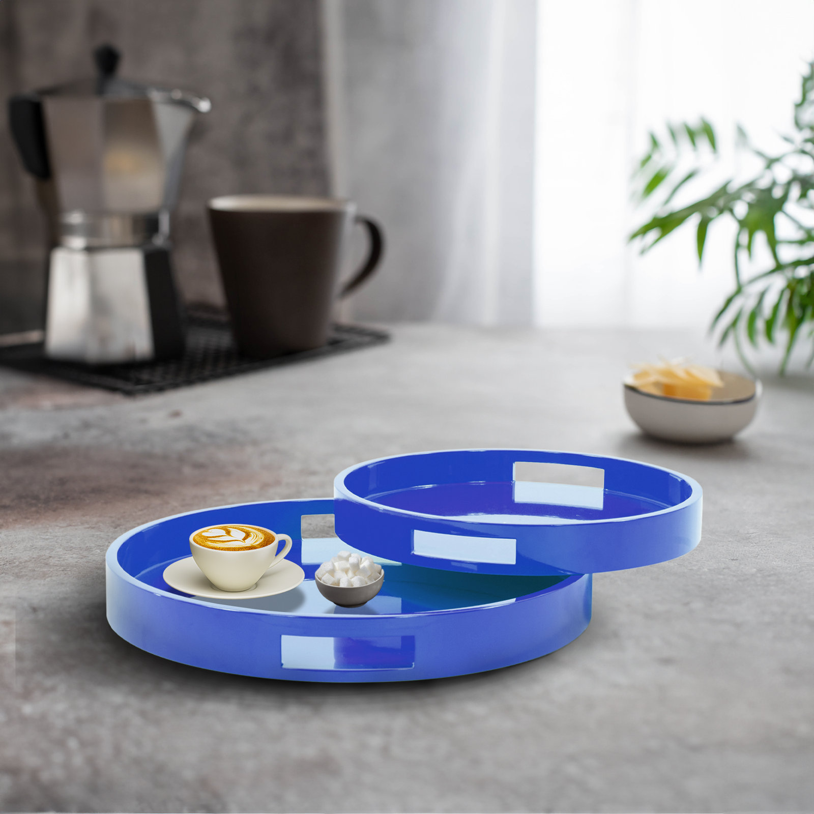 Parke Decorative Tray, Blue, Rectangular
