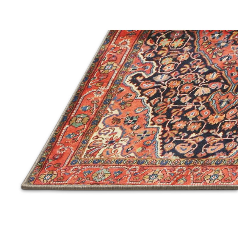 Tapis oriental rouge / noir / beige, Rectangle 7 pi x 10 pi