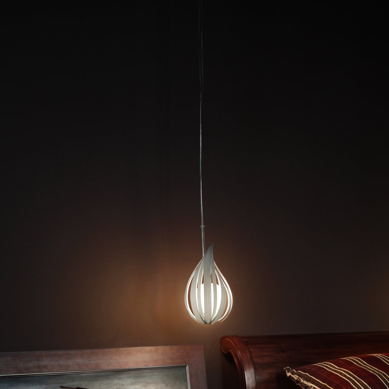 Raindrop 1 - Light Pendant, 14.2" H x 8.7" W x 8.7" D, Ivory White, G-9 Base