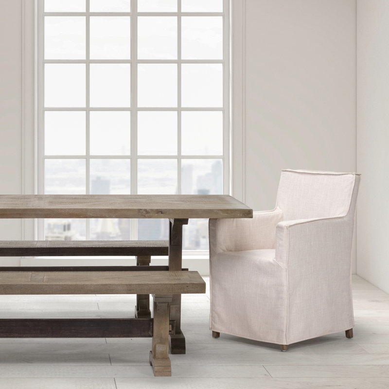 Chaise avec accoudoirs en lin Rosanella
