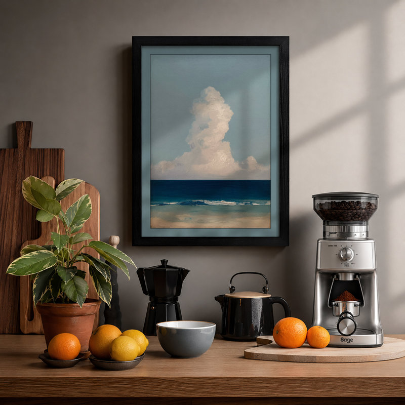 Cloud Above Sand Coastal - Framed Print, A1 - 84.1 x 59.4 cm, Black